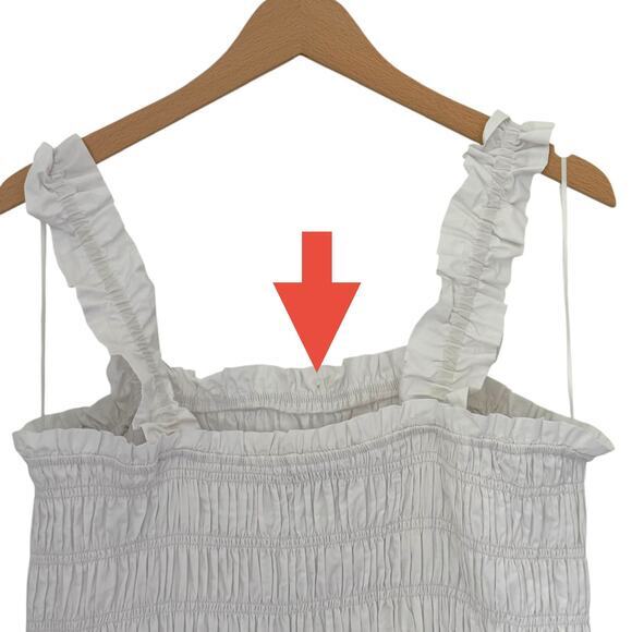 NWT English Factory Smocked Bust Multi Ruffles Maxi Gown  White Size Large L - Picture 8 of 11